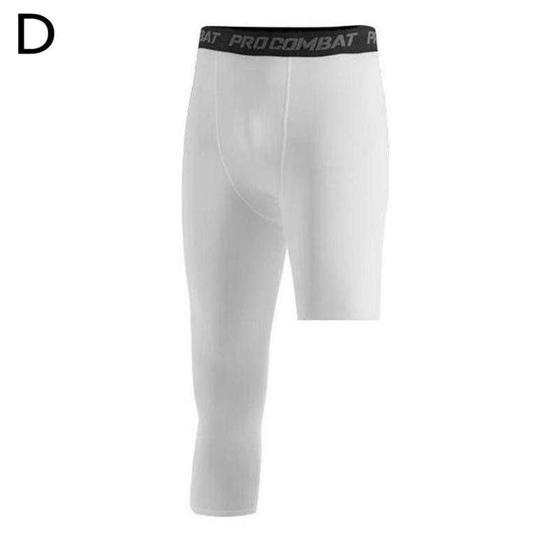 Men One Leg Compression Tights Pants Stretch for Athletic