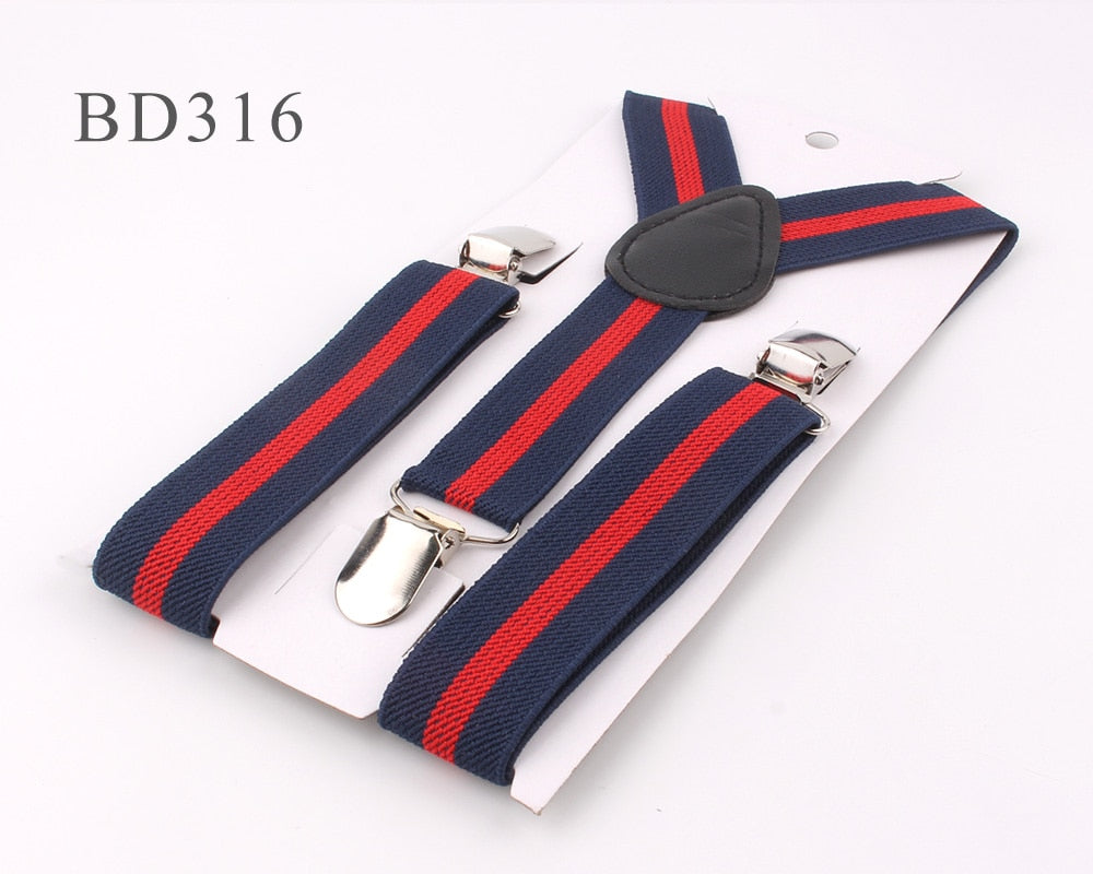 New Adjustable Kids Suspenders Elastic Striped Suspender Candy Color Children Braces Wedding Accessories Girls Boys Straps