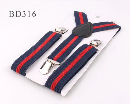 New Adjustable Kids Suspenders Elastic Striped Suspender Candy Color Children Braces Wedding Accessories Girls Boys Straps - Hiccupzz