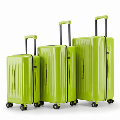 3 Piece Luggage Set 20/24/28 Inch PC Material Suitcase With Wet Dry Separation Anti-Explosion Zipper