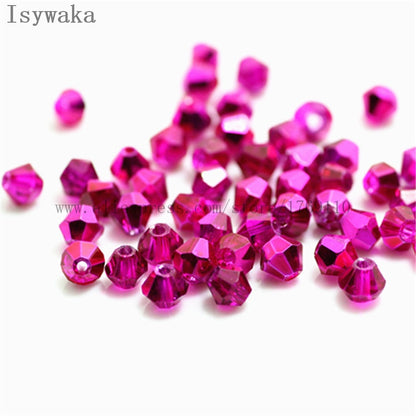 Multicolor 100pcs 4mm Bicone Austria Crystal Beads for DIY Jewelry Making - Hiccupzz