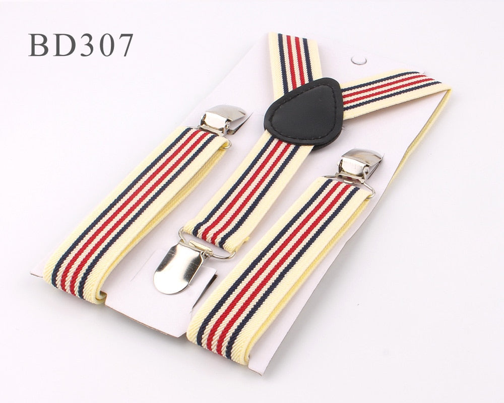 New Adjustable Kids Suspenders Elastic Striped Suspender Candy Color Children Braces Wedding Accessories Girls Boys Straps