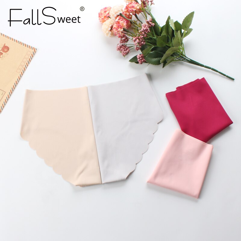 FallSweet 3 pcs/lot ! Seamless Panties Women Solid Sexy Underwear Mid Waist Briefs M to XXL