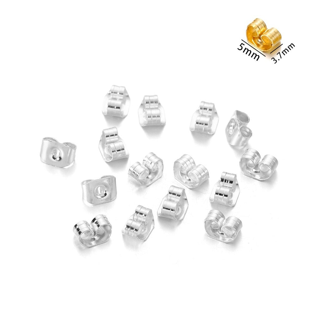 200-2000pcs Soft Silicone Rubber Earring Back Stoppers for Stud Earrings