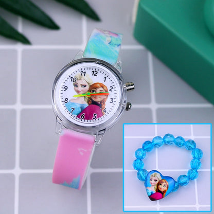 Cartoon Flash Light Girls Watches with Bracelet Silicone Strap - Hiccupzz