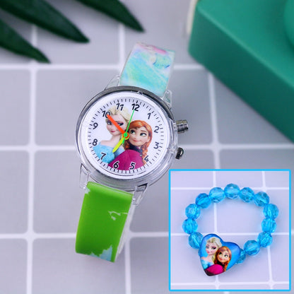 Cartoon Flash Light Girls Watches with Bracelet Silicone Strap - Hiccupzz