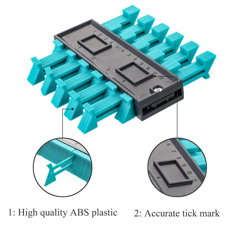 Profile Contour Gauge line Copier Ruler Cutting template Construction Woodworking Measuring instrument ceramic Tiling tiles tool