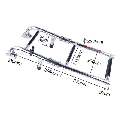 3 Steps Stainless Steel Boat Ladder Grips 2+1 Steps Transom Mount Folding Stern Ladder Gunwale-Mounted Removable Ladder - Hiccupzz