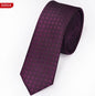 New Men's Casual Slim Ties Classic Polyester Woven Party Neckties Fashion Plaid Dots Man Neck Tie For Wedding Business Male Tie - Hiccupzz