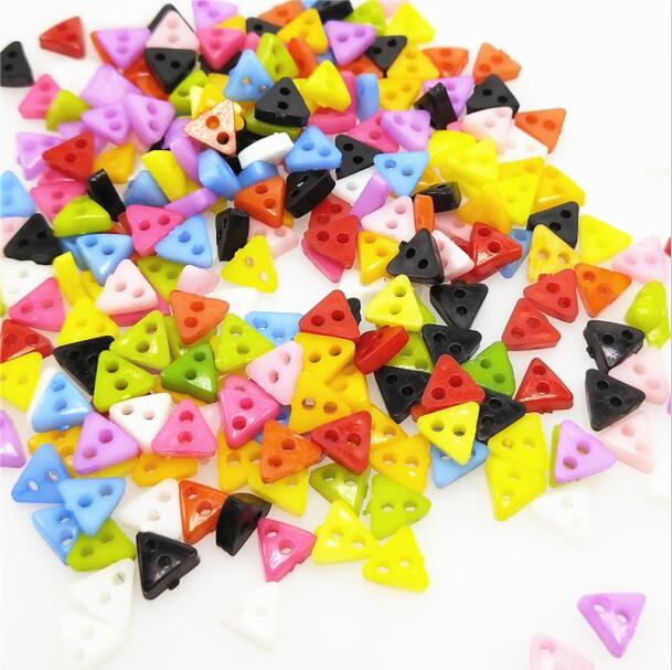 100/300pcs/lot Assorted Colors Shapes Tiny 6MM Resin Button 2 Holes Sewing Craft