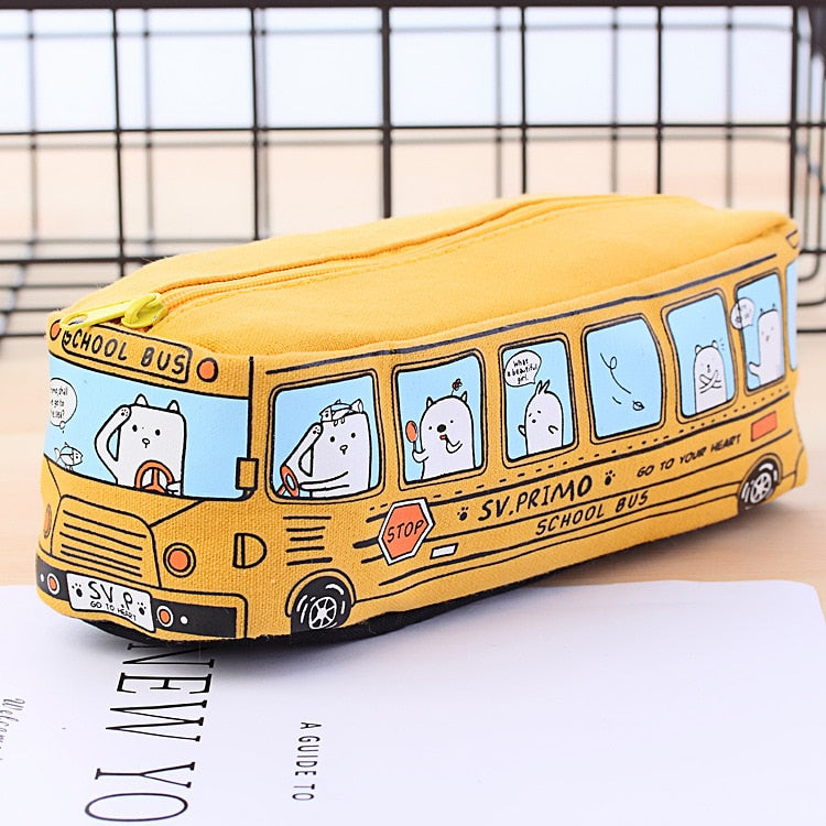 Cartoon Bus Pencil Bag