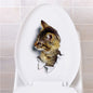 3d Hole Cat Dog Animal Toilet Kitten and Puppy's Stickers - Hiccupzz