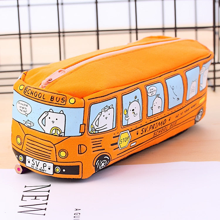 Cartoon Bus Pencil Bag