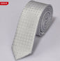 New Men's Casual Slim Ties Classic Polyester Woven Party Neckties Fashion Plaid Dots Man Neck Tie For Wedding Business Male Tie - Hiccupzz
