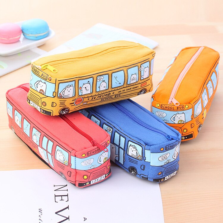 Cartoon Bus Pencil Bag