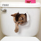 3d Hole Cat Dog Animal Toilet Kitten and Puppy's Stickers - Hiccupzz
