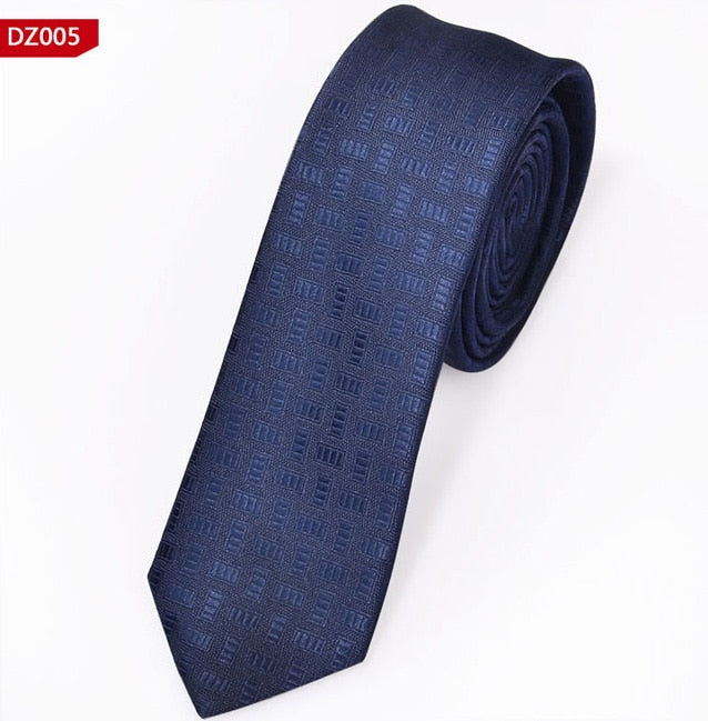 New Men's Casual Slim Ties Classic Polyester Woven Party Neckties Fashion Plaid Dots Man Neck Tie For Wedding Business Male Tie