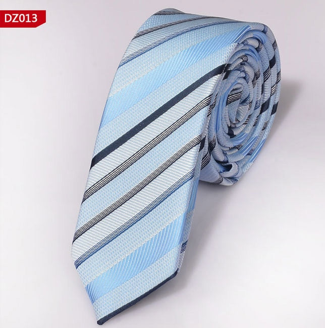 New Men's Casual Slim Ties Classic Polyester Woven Party Neckties Fashion Plaid Dots Man Neck Tie For Wedding Business Male Tie