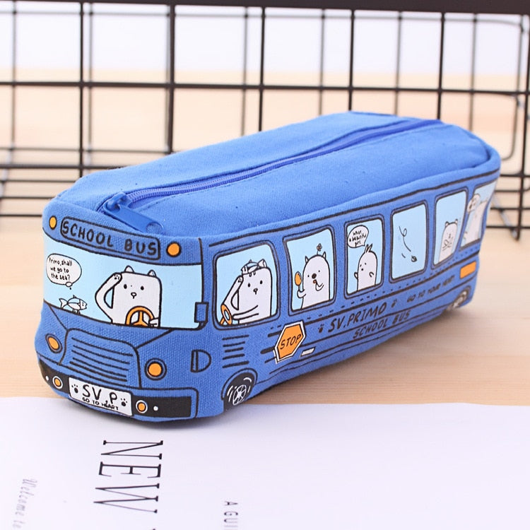 Cartoon Bus Pencil Bag