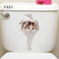 3d Hole Cat Dog Animal Toilet Kitten and Puppy's Stickers - Hiccupzz