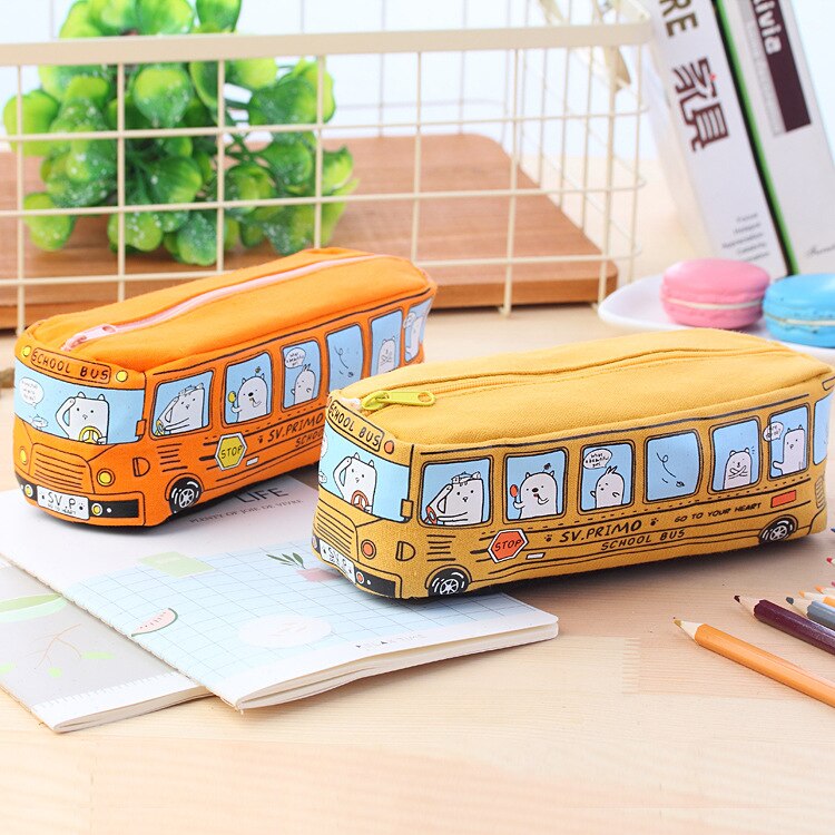 Cartoon Bus Pencil Bag