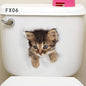 3d Hole Cat Dog Animal Toilet Kitten and Puppy's Stickers - Hiccupzz