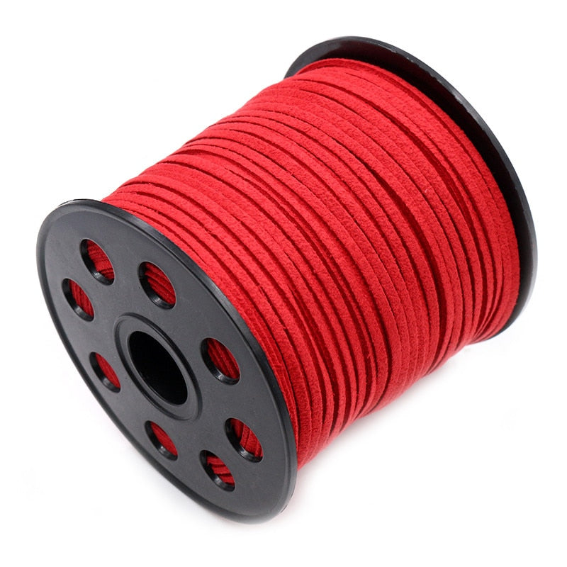 10m/lot 2.5mm Flat Faux Suede Braided Cord Korean Velvet Leather Thread for Necklace Jewelry Making