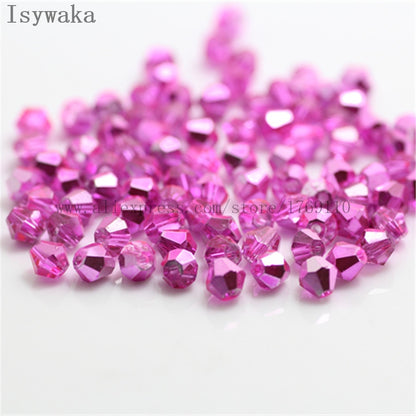 Multicolor 100pcs 4mm Bicone Austria Crystal Beads for DIY Jewelry Making - Hiccupzz