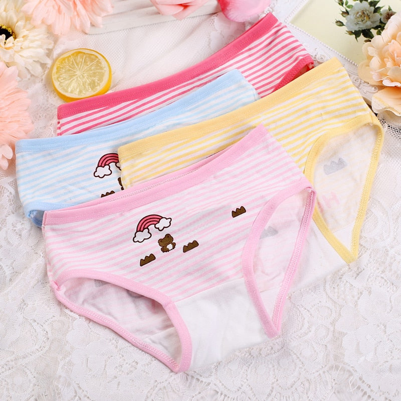 4 Pieces/Lot 2-10Y Underwear Cotton Panties for Girls