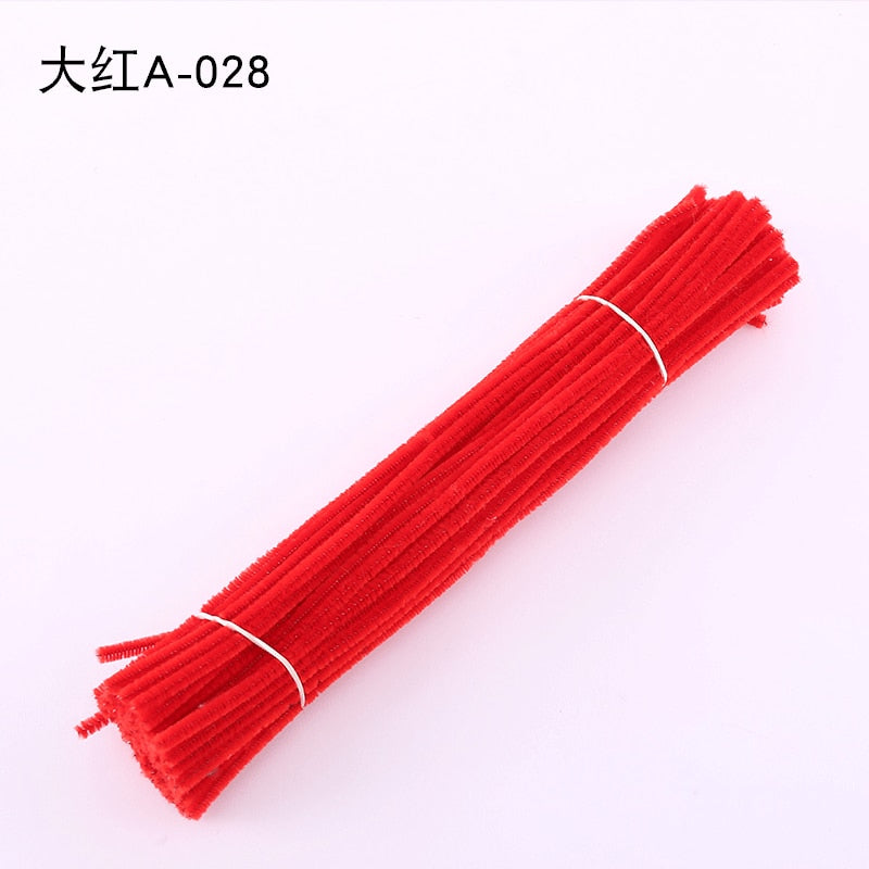 50/100pcs 30cm Chenille Stems Stick Cleaners Kids Educational Toys Handmade Colorful Chenille Stems Pipe for DIY Craft Supplies