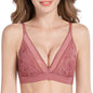 FallSweet Sexy Wireless Bras for Women Ultra Thin Lace Bralette Deep V Plunge Bra - Hiccupzz