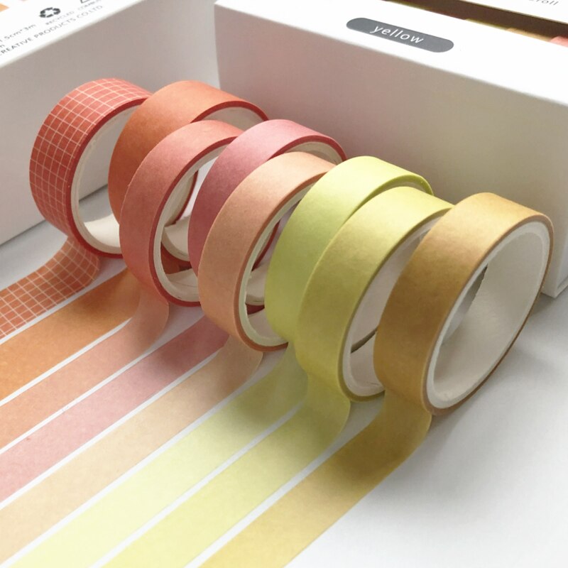 8pcs/set Retro Solid Color Basic Decoration Washi Tape Set