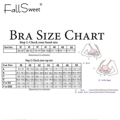 FallSweet Wireless Bras for Women Thin Cup Lingeire Plus Size Lace Underwear Minimizer Brassiere B C D E Cup - Hiccupzz