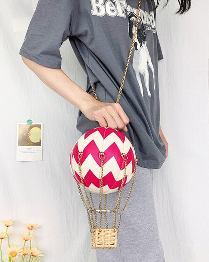 Red Hot Air Balloon Shape Handbag Party Clutch Bag for Women - Hiccupzz