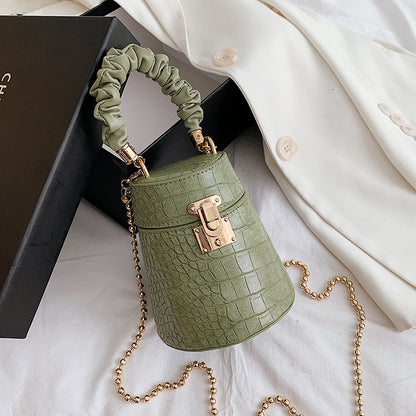 Crocodile Pattern Small Bucket Crossbody Bag for Women - Hiccupzz