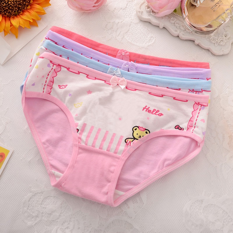 4 Pieces/Lot 2-10Y Underwear Cotton Panties for Girls