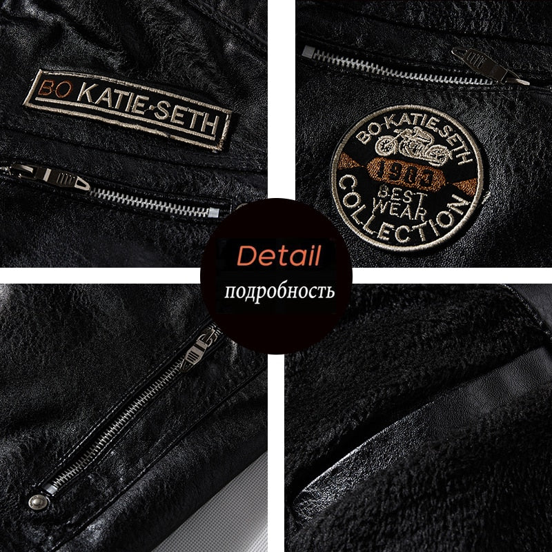 Winter Leather Jacket Men