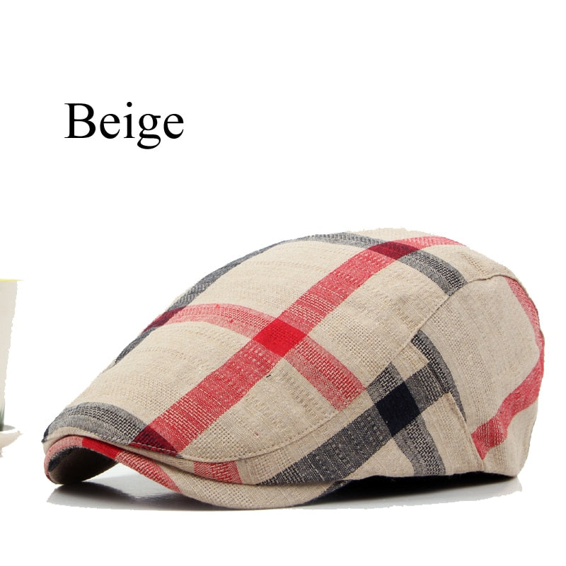 Classic Englad Style Plaid Berets Caps For Men Women Casual Unisex Sports Caps Cotton Berets Hats Boina Casquette Flat Cap