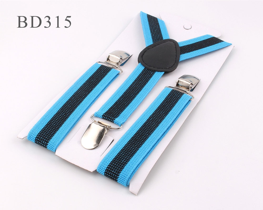 New Adjustable Kids Suspenders Elastic Striped Suspender Candy Color Children Braces Wedding Accessories Girls Boys Straps