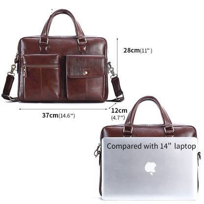Genuine Leather Handbag Large Business Travel - Hiccupzz