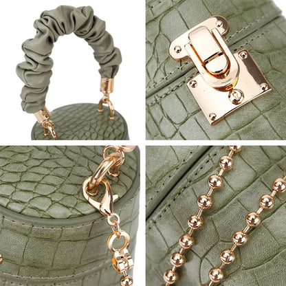 Crocodile Pattern Small Bucket Crossbody Bag for Women - Hiccupzz
