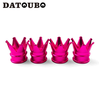 4 Pcs New Arrive Colorful Aluminum Crown Car Tire Valve Stem Caps - Hiccupzz