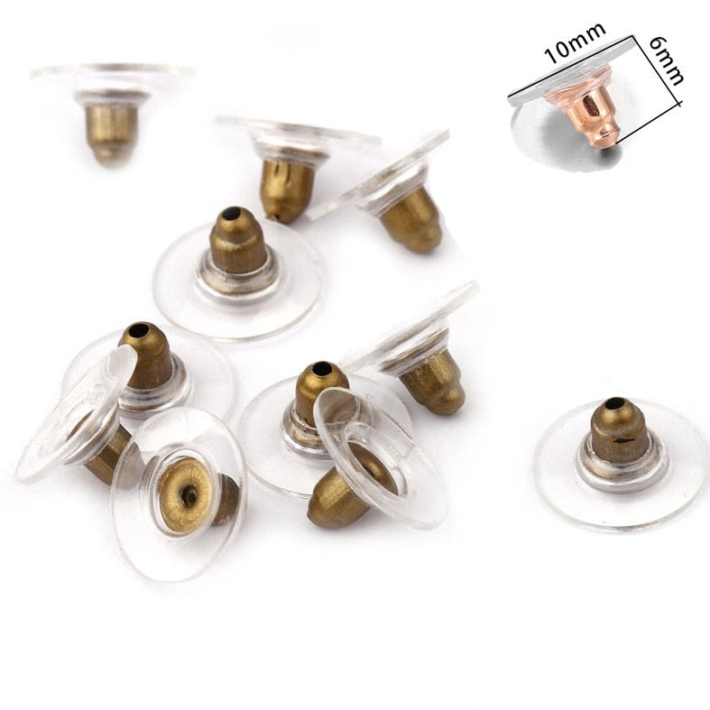 200-2000pcs Soft Silicone Rubber Earring Back Stoppers for Stud Earrings