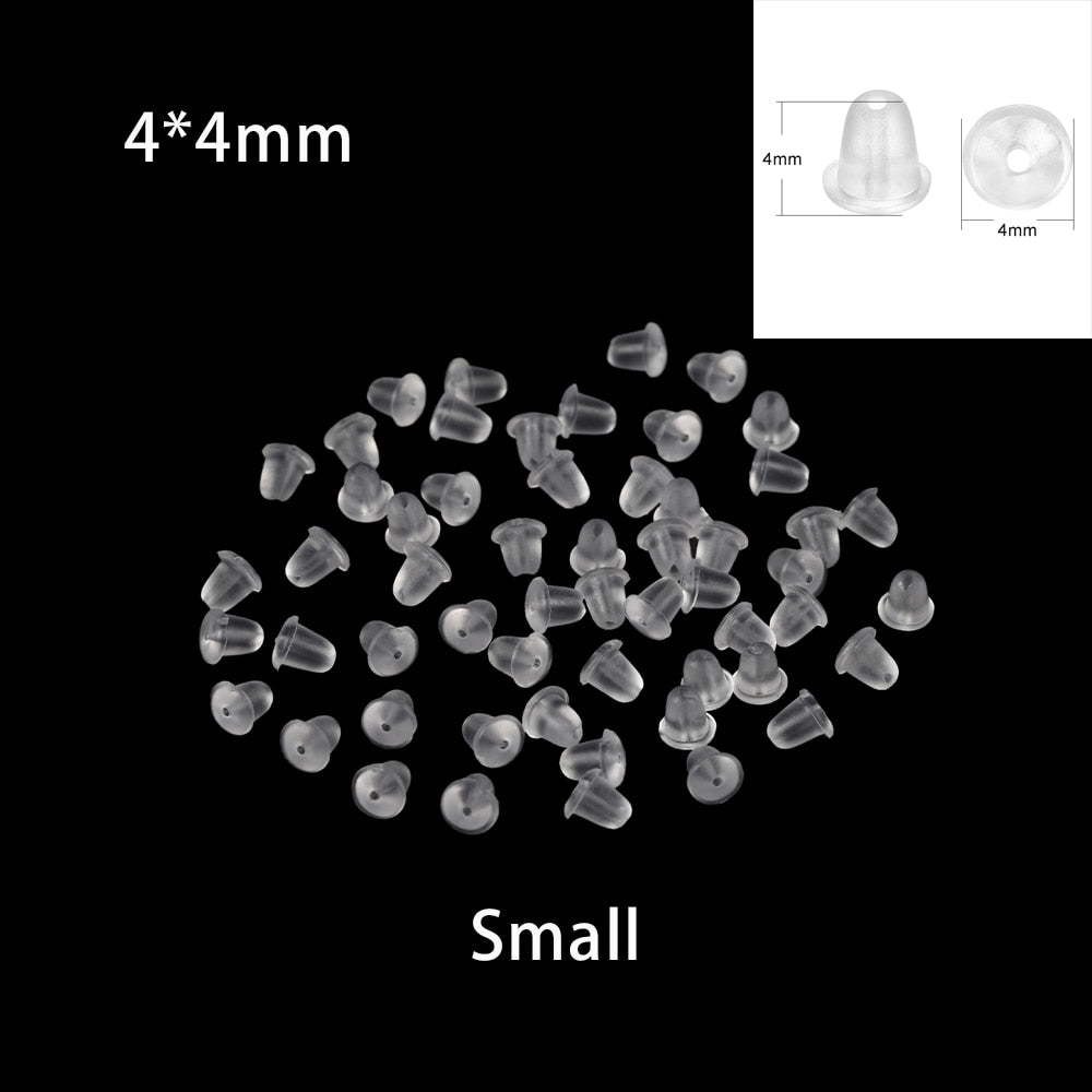 200-2000pcs Soft Silicone Rubber Earring Back Stoppers for Stud Earrings