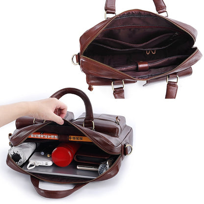 Genuine Leather Handbag Large Business Travel - Hiccupzz