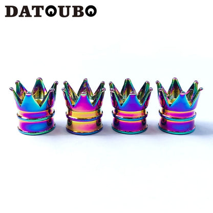 4 Pcs New Arrive Colorful Aluminum Crown Car Tire Valve Stem Caps - Hiccupzz