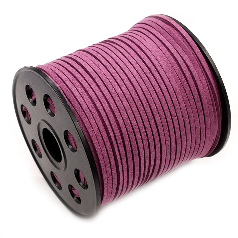 10m/lot 2.5mm Flat Faux Suede Braided Cord Korean Velvet Leather Thread for Necklace Jewelry Making