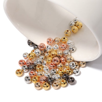 50-500pcs Gold color CCB Ball Beads Round Loose Bead For Making DIY Bracelet Necklace Wedding Jewelry - Hiccupzz