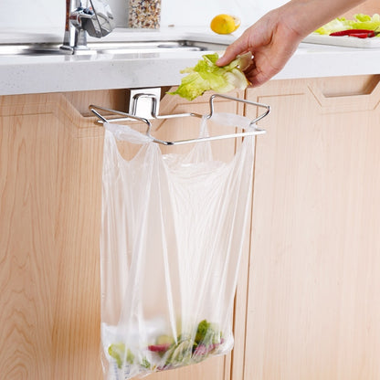 Kitchen Trash Rack Cabinet Door Garbage Bags Holder Stainless Steel Closet Garbage Storage Holder - Hiccupzz