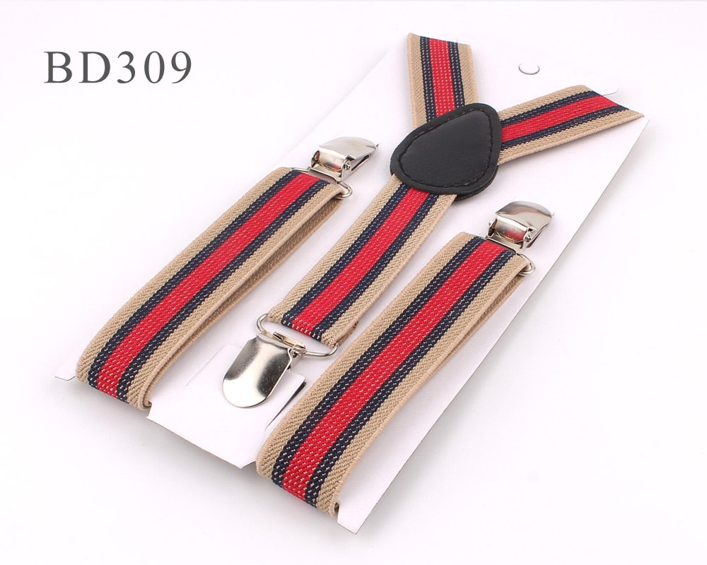 New Adjustable Kids Suspenders Elastic Striped Suspender Candy Color Children Braces Wedding Accessories Girls Boys Straps